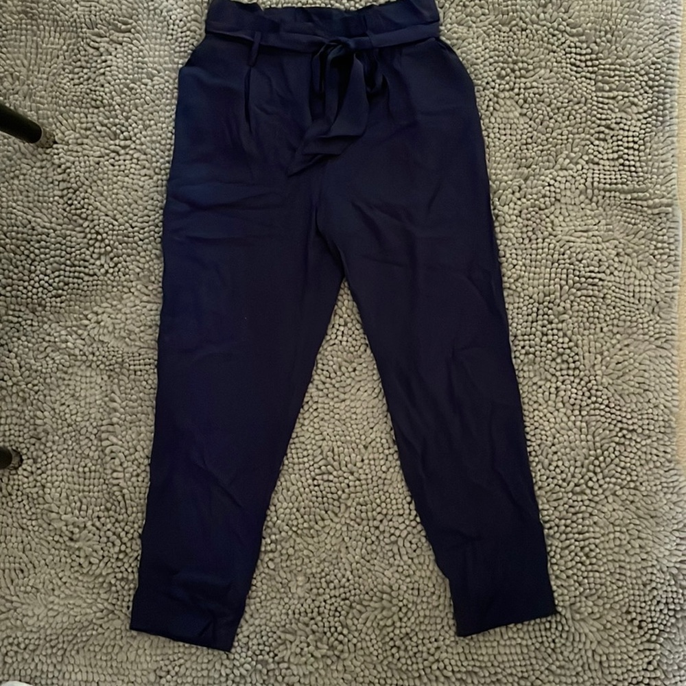 SOCIALITE navy blue belted trousers